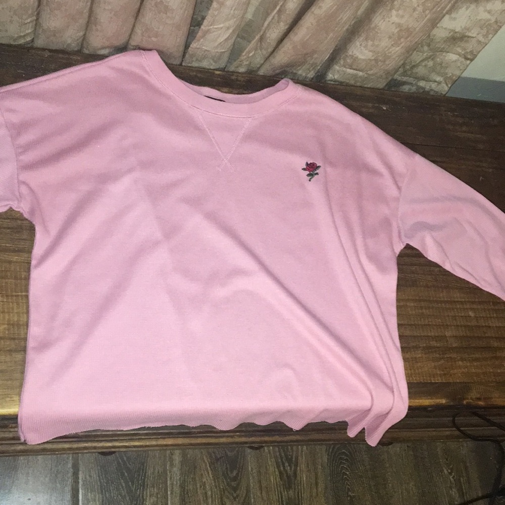 Rose embroidered long sleeve